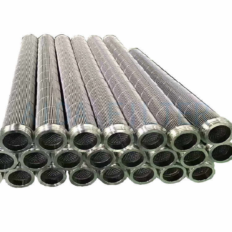 Stainless steel sintered pleated polymer melt oil filter element