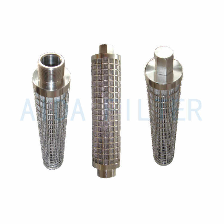 Stainless steel sintered pleated polymer melt oil filter cartridge