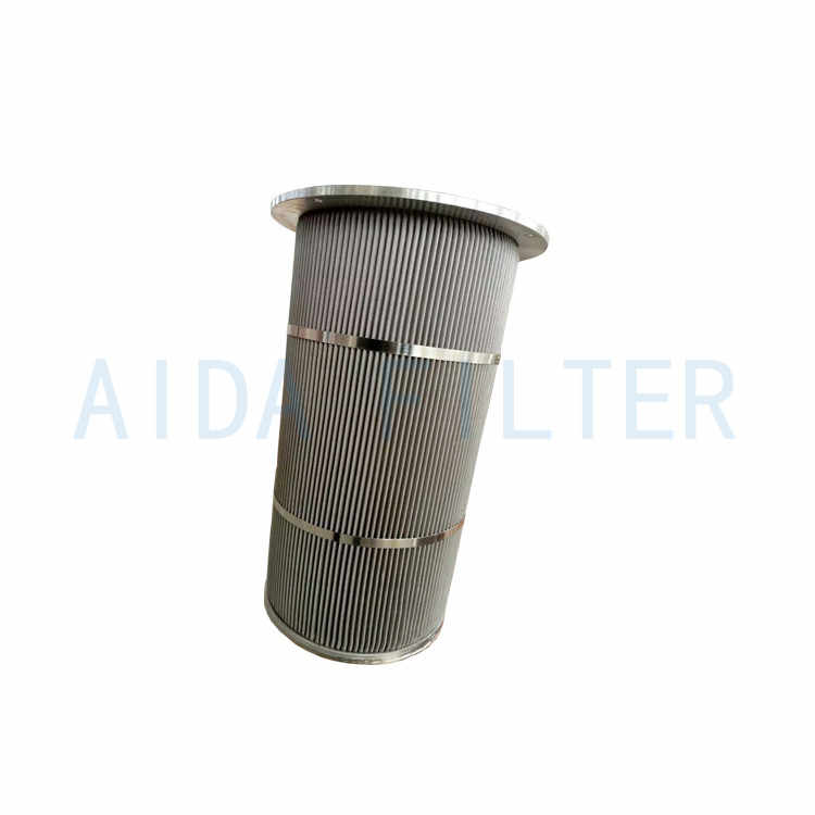 Stainless steel sintered folding filter element for cleaning