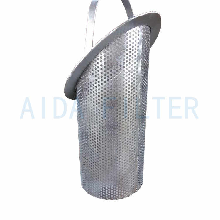 Manufacturer supply stainless steel sintered filter basket for oil factory