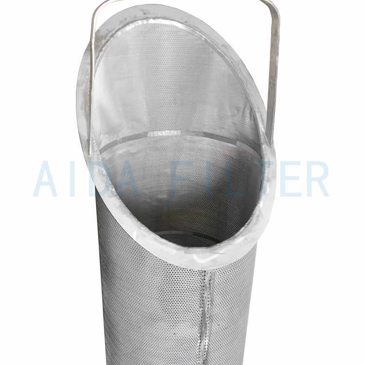 AIDA supply stainless steel sintered filter basket for oil equipment