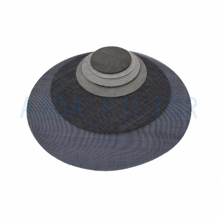 Black woven wire mesh filter disc & Water filter disc & Oil filter disc